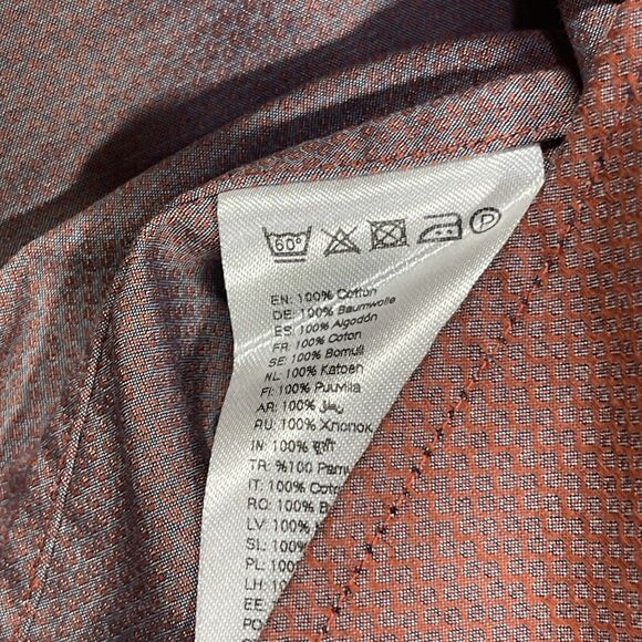 ETON Shirt Mens XL Red Rust Contemporary Button Up Long Sleeve 100% Cotton - Picture 3 of 5